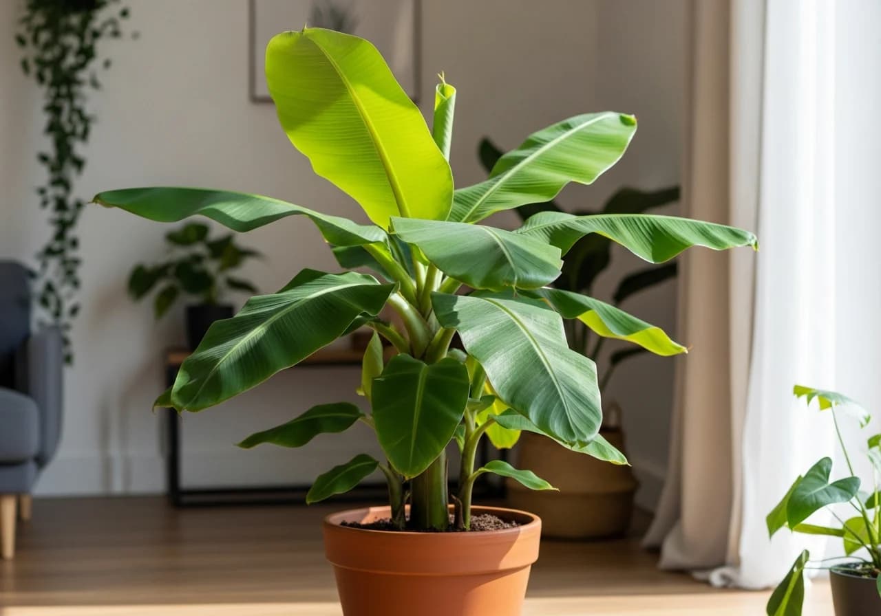 Bananenstaude als Zimmerpflanze